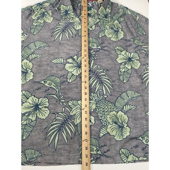 Tommy Bahama 100% Silk Men’s 2XL Island Modern Aloha Camp Shirt Marlin Pineapple - Picture 12 of 16